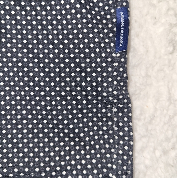 A/X Armani Exchange Men's Black and White Dotted Polo Shirt Size Large - Picture 4 of 7
